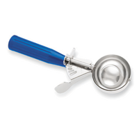 Hamilton Beach Commercial #16 Thumb Press Disher Portion Scoop with Blue Handle and Stainless Steel Bowl