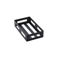 American Metalcraft Black Stainless Steel Rectangular Serving Crate, 9-1/4 Inch Long