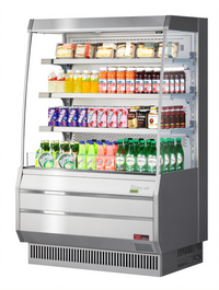 Turbo Air Vertical Open-Air Display Merchandiser, Mid-Height, 9.3 Cu. Ft., Stainless Steel