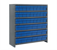 Quantum Closed Heavy-Duty Wire Shelving Unit with 45 Bins, 36 x 18 x 39 Inches