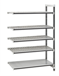 Cambro Camshelving Elements XTRA 5-Tier Stationary Add-On Shelving Unit, 21