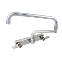 BK Resources Evolution 8-Inch Splash-Mount Gooseneck Faucet, 8-Inch Centers, Stainless Steel
