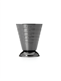 Barfly 2.5 oz Stainless Steel Bar Measuring Cup with Footed Base, Gun Metal Black Plated Finish