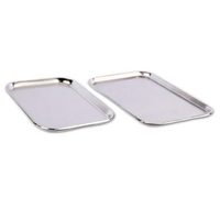 Stainless Steel Rectangular Serving/Display Tray, 13-5/8 x 9-3/4 Inches