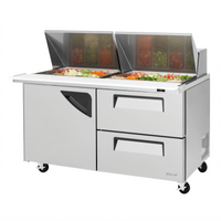 Turbo Air Super Deluxe 60-1/4-Inch Two-Section Mega Top Sandwich/Salad Prep Table with 1 Door and 2 Drawers