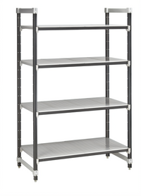 Cambro Camshelving Elements XTRA 72-Inch x 18-Inch x 72-Inch 4-Shelf Solid Stationary Starter Unit, Speckled Gray