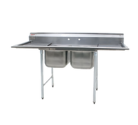 Eagle Group 414 Series Two-Compartment Stainless Steel Sink with Dual Drainboards, 76 Inch