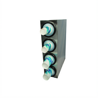 EZ-Fit Stainless Steel Beverage Dispenser Cabinet with 4 Cup Dispensers