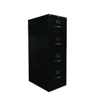 Omcan USA 4-Drawer Vertical Filing Cabinet, 18-1/4 Inch Wide, Charcoal Black