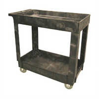 Rubbermaid Commercial Products Black Polyethylene 2-Shelf Utility Bus Cart, 500 lb. Capacity