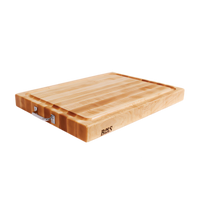 Boos Block 24 x 18 x 2-1/4-Inch Edge-Grain Maple Reversible Grooved Cutting Board with Chrome Handles