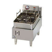 Star-Max 15 lb. Countertop Electric Fryer with Single Stainless Steel Frypot and Twin Baskets