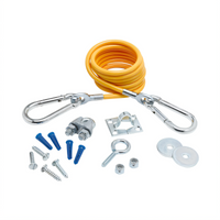 T&S Brass SAFE-T-LINK Gas Hose Restraining Cable Kit, Master Pack of 12