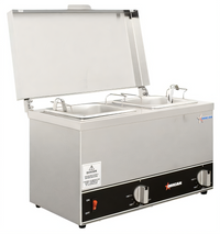 Omcan Double Pot Countertop Electric Sauce Warmer with 2 x 2.5-Liter Inserts