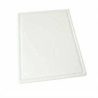 Winco White Rectangular Cutting Board with Juice Channel, 18 x 24 x 3/4 Inch