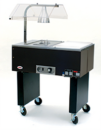 Eagle Service Mate Deluxe Portable Beef Cart Carving Station with 12 x 20 Hot Food Well, Carving Board, Heat Lamp, and Sneeze Guard, 33-Inch Wide