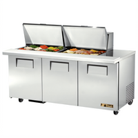 True Mega Top 3-Door Self-Contained Sandwich/Salad Prep Table with 24 Pan Capacity