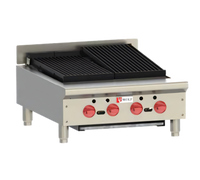 Wolf Achiever 25-1/8 Inch Countertop Gas Charbroiler with 4 Cast Iron Burners