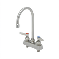 EverSteel Stainless Steel 4-Inch Centers Deck Mount Workboard Mixing Faucet with 6-Inch Swivel Gooseneck and 2.2 GPM Aerator