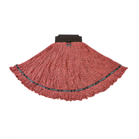 Rubbermaid Commercial Products Maximizer Medium Looped-End Microfiber Wet Mop Head, Red