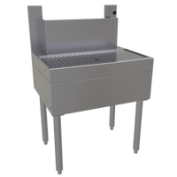 Glastender 24-Inch Stainless Steel Underbar Beer Drainer with Front Drain Pan and Tubing Chase