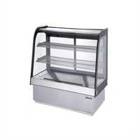 Omcan Drop-In Curved Glass Refrigerated Showcase, 28-Inch Wide, 3.1 Cu. Ft., Sliding Door