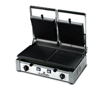 Eurodib Double Countertop Panini Grill with Ribbed Cast Iron Plates, 208-240V