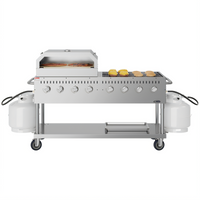 Koolmore 60-Inch Mobile Outdoor Propane Charbroiler Grill with 30-Inch Pizza Oven, 8 Burners
