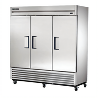 True T-72-HC Three-Section Reach-In Solid Door Refrigerator