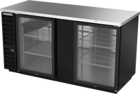 Beverage-Air 68-Inch Two-Section Food-Rated Glass Door Back Bar Refrigerator