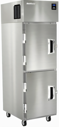 Delfield 6025XL-SH One-Section Reach-In Refrigerator with Two Half-Height Hinged Solid Doors, 19 Cu. Ft., Top-Mounted Self-Contained R290
