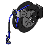 Open Epoxy-Coated Retractable Hose Reel with 3/8 Inch x 50 Foot Hose