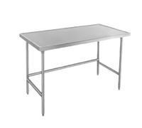 Advance Tabco 96 Inch x 24 Inch 14 Gauge 304 Stainless Steel Work Table with Non-Drip Edge and Cross Rails