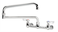Krowne Silver Series Backsplash-Mounted Pre-Rinse Faucet with 24-Inch Double Joint Spout, 8-Inch Centers