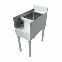 Omcan USA Freestanding Underbar Blender Station with Dump Sink and Recessed Step, 15 Inch Wide, 304 Stainless Steel
