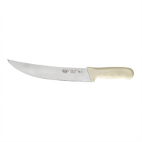 Stäl 9-1/2 Inch Stamped Cimeter Butcher Knife with White Polypropylene Handle