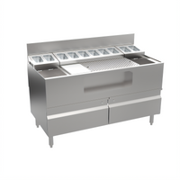 Krowne Alchemy Series The Forty-Eight Lab 48-Inch Bar Ice Bin and Mise-En-Place Station with Cabinet Base