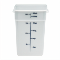 Cambro CamSquare 22 Qt Natural White Square Polyethylene Food Storage Container with Handles