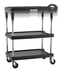 Metro myCart Plus Series 3-Shelf Adjustable-Height Polymer Utility Cart
