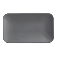 American Metalcraft 12 x 7 Inch Rectangular Melamine Platter, Matte Grey
