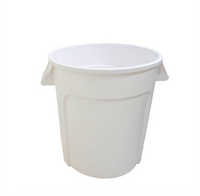 Omcan USA 20 Gallon Round White Polyethylene Food Storage Container, Without Lid
