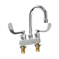Fisher 84800 Deck-Mount Mixing Faucet — 4-Inch Centers, 6-Inch Gooseneck Spout, Wrist Blade Handles (2.2 GPM)