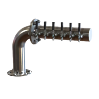 Perlick L Brew Pipe Countertop Draft Beer Tower, Right-Mount, 8 Faucets, Glycol-Cooled