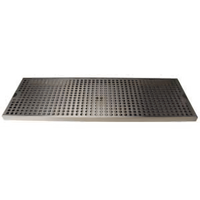 Micro Matic Surface Mount Stainless Steel Drip Tray Trough with Perforated Screen, 24 x 8 Inches