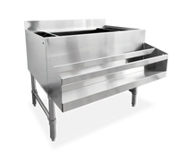 Omcan USA CS-ICB-24 Bar Ice Bin with 12-Inch Deep Stainless Steel Bowl, Backsplash, and Bottle Holders