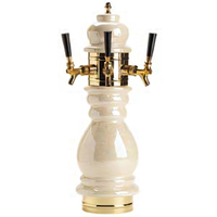 Micro Matic Black Forest Ceramic Countertop Air-Cooled Draft Beer Tower with 3 Faucets