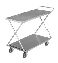 Channel Galvanized Stocking / Marking Truck with Handle and Solid Bottom Deck