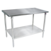 Thumbnail image #1 for John Boos Stallion 84 Inch x 36 Inch 16-Gauge Stainless Steel Top Work Table with Fixed Undershelf