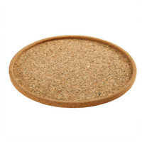American Metalcraft 14-Inch Round Cork Bar Tray with Liner