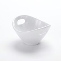 American Metalcraft Mini Handled Melamine Serving Bowl, 3 oz., White
